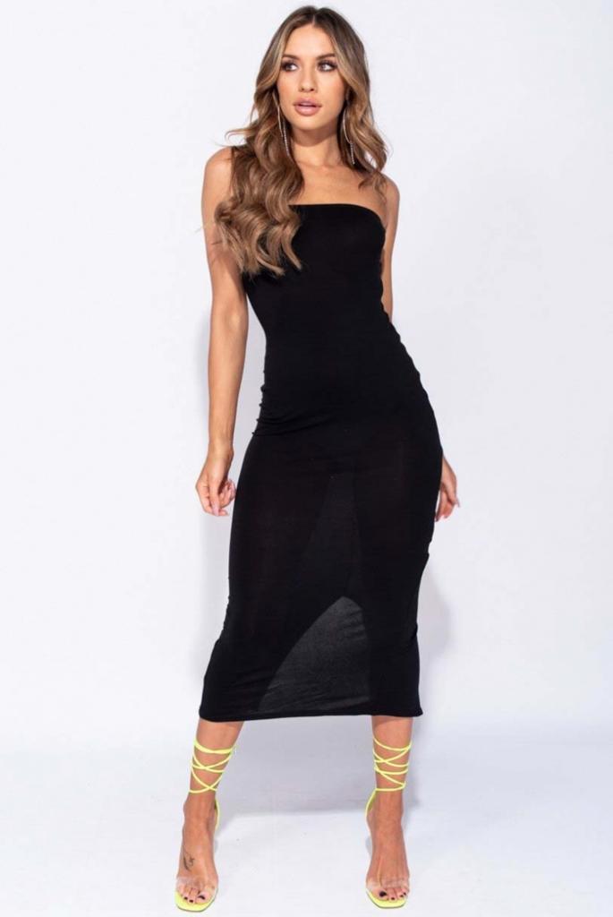 Black bandeau maxi dress – Ageable Fashion